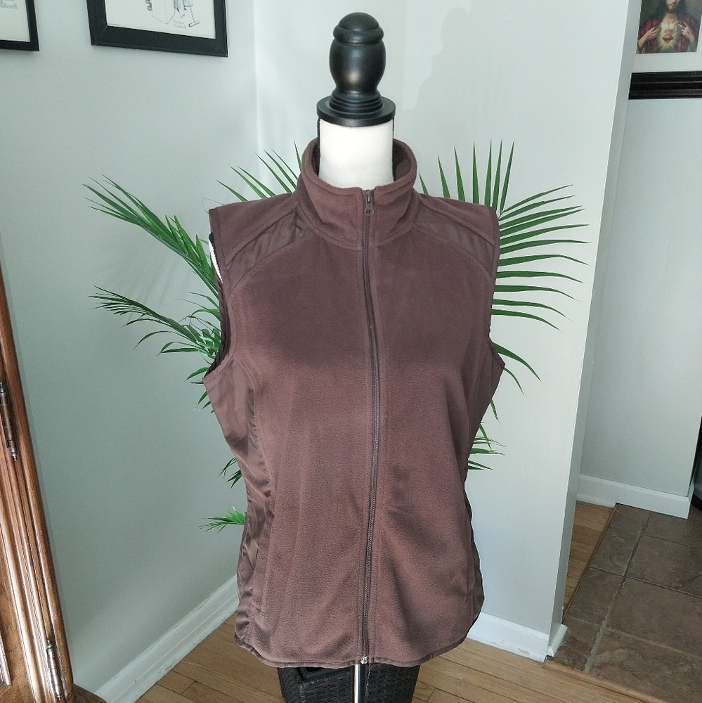 Brown fleece vest